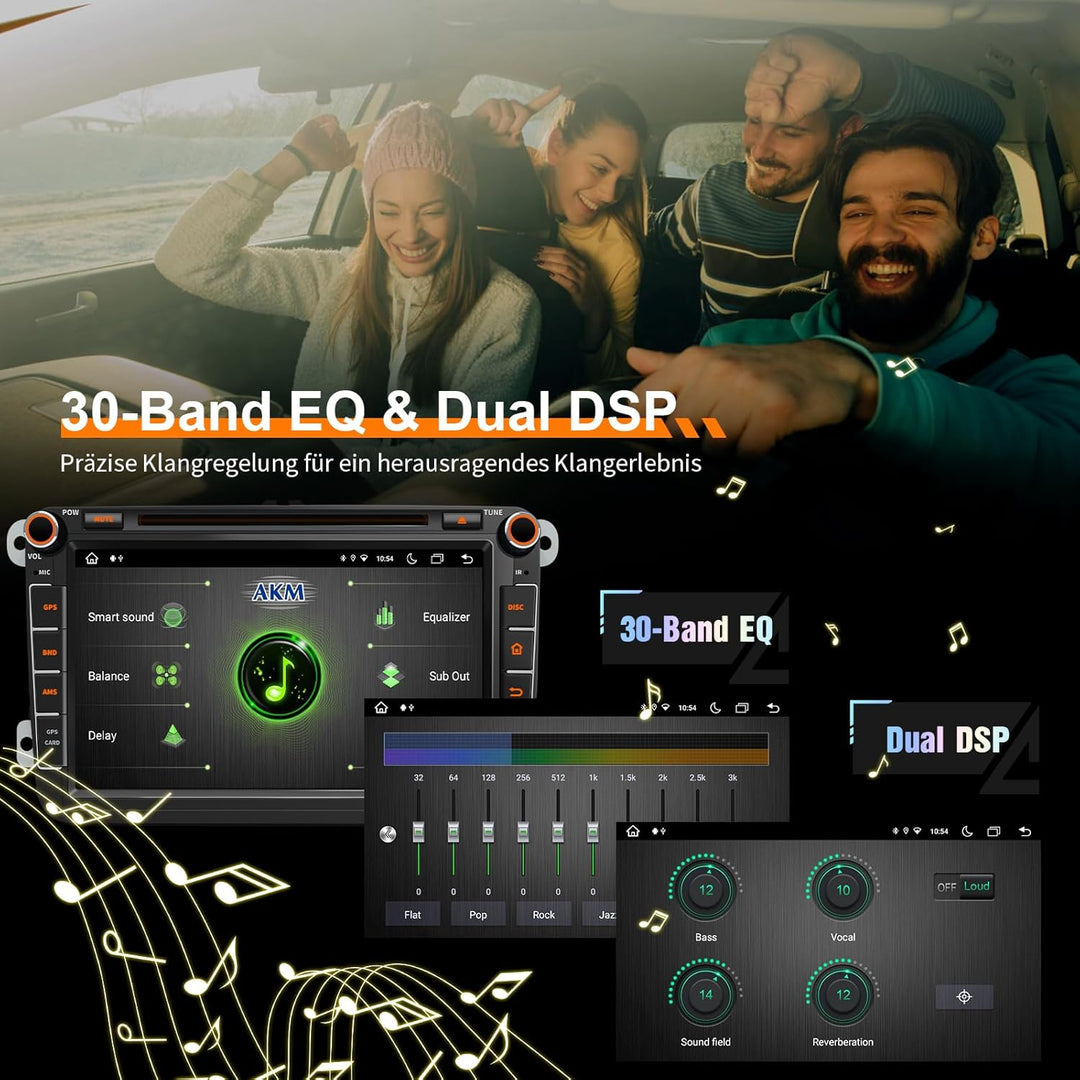 8,8’’ DVD Android 13 Autoradio für Golf 5/6, VW T5, Polo 6R, 4GB+64GB, kabelloses CarPlay, Android A