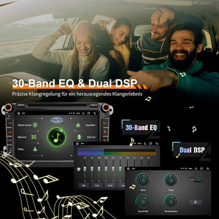 8,8’’ DVD Android 13 Autoradio für Golf 5/6, VW T5, Polo 6R, 4GB+64GB, kabelloses CarPlay, Android A