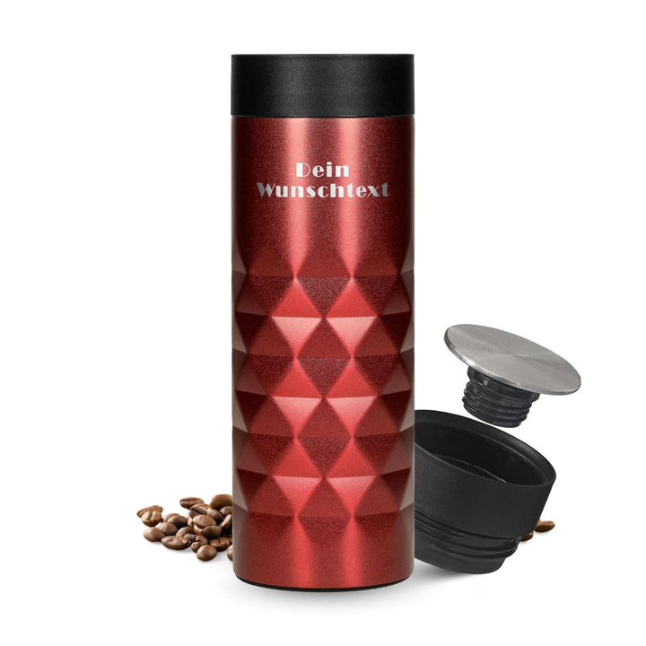 Edelstahl Thermobecher personalisiert – 100% auslaufsicherer & thermoisolierter Kaffeebecher – 450 m