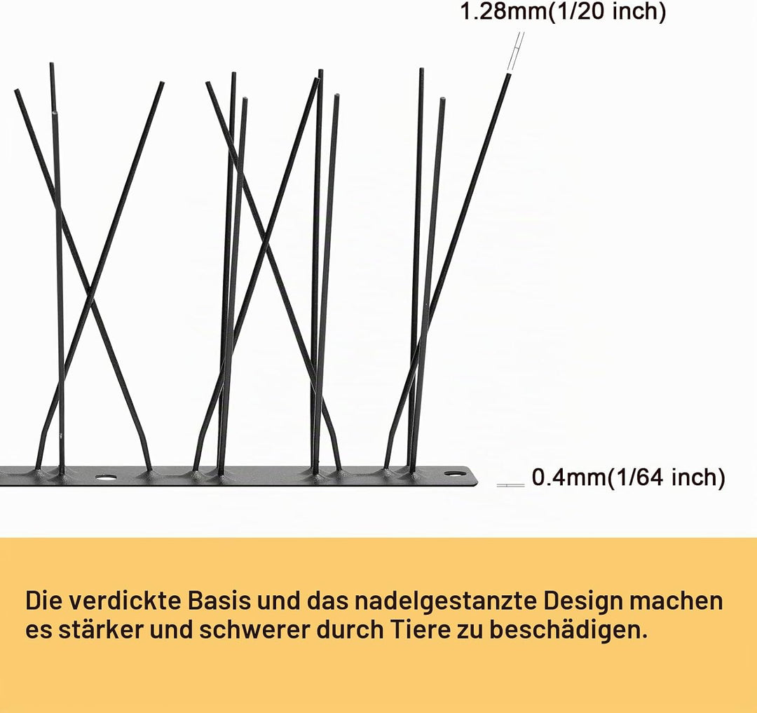 OFFO Vogelabwehr Spikes vormontiert für Dach und Fenster, langlebige Taubenabwehr Spikes für Krähen,