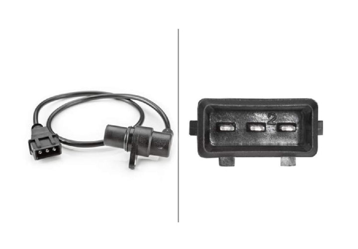 HELLA 6PU 009 163-761 Impulsgeber, Kurbelwelle - 12V - 3-polig - Kabel: 565mm - mit Dichtung