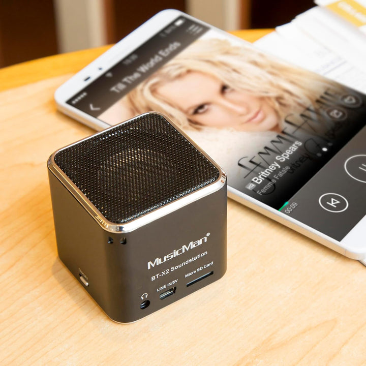 MusicMan mini Wireless Soundstation BT-X2 (MP3 Player, Bluetooth) schwarz Musicman BT-X2 Single Schw