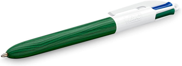 BIC 4 Farben Kugelschreiber Set 4 Colours Wood Effect, 5er Pack, in Holzoptik, nachfüllbar, Ideal fü