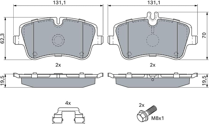 Bosch BP274 Bremsbeläge - Vorderachse - ECE-R90 Zertifizierung - vier Bremsbeläge pro Set