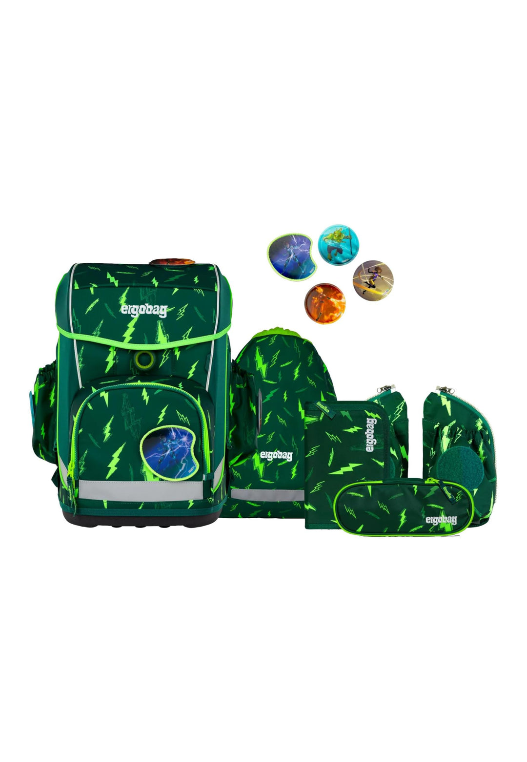 ergobag cubo Light Set ergonomischer Schulanzen, extra leicht, Set 6-teilig, 780 g Einheitsgrösse Bä