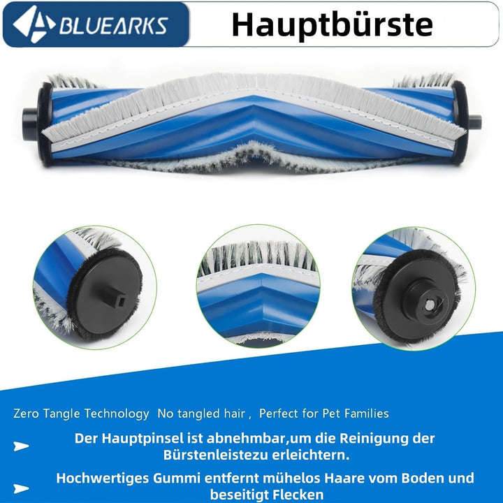 Bluearks 21 Stück Zubehörset für Ecovacs T30 Pro Omni Roboter Saugroboter, 1 Hauptbürste, 4 Filter,