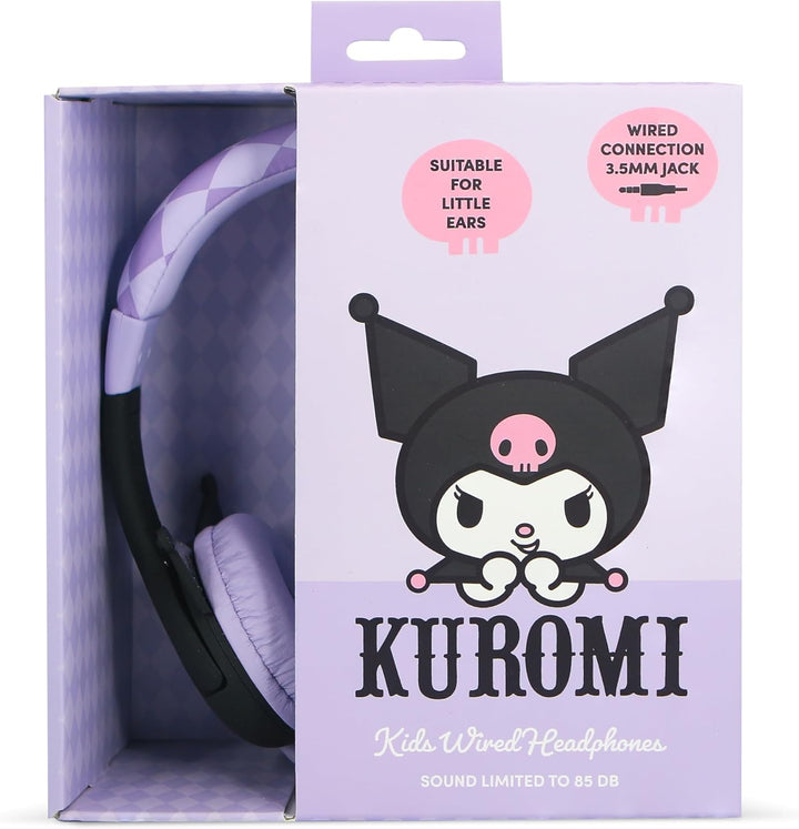 OTL Technologies Kinder-Kopfhörer mit Kabel von Kuromi mit Lautstärkeregler, offiziell lizenziert vo