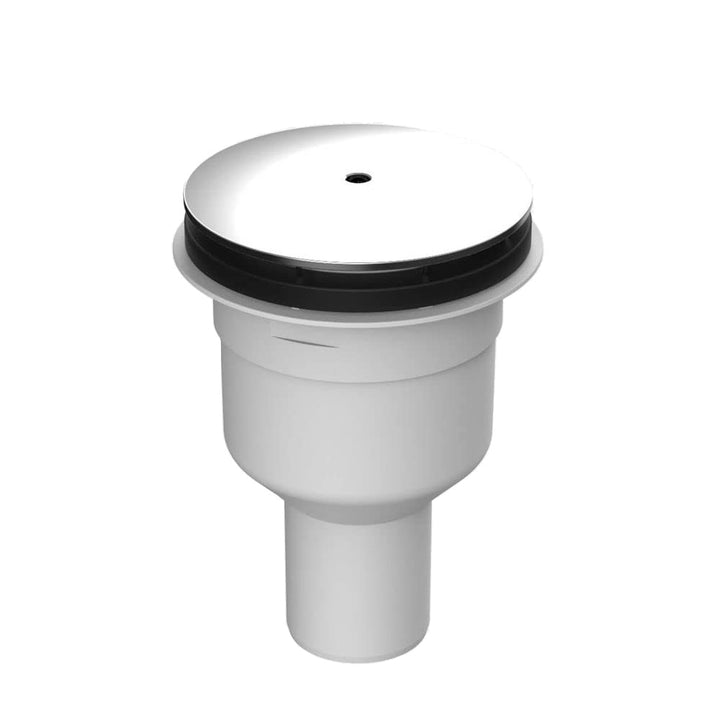 SANIT Duschablauf 823/90S (Abgang ø 50 mm senkrecht, mit verchromter Abdeckplatte, Flachdichtung, fü