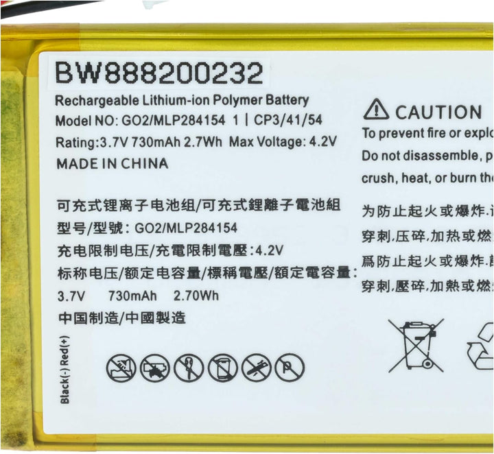 vhbw Akku kompatibel mit JBL Go 2H, 2 Lautsprecher Boxen Speaker (730mAh, 3,7V, Li-Polymer)