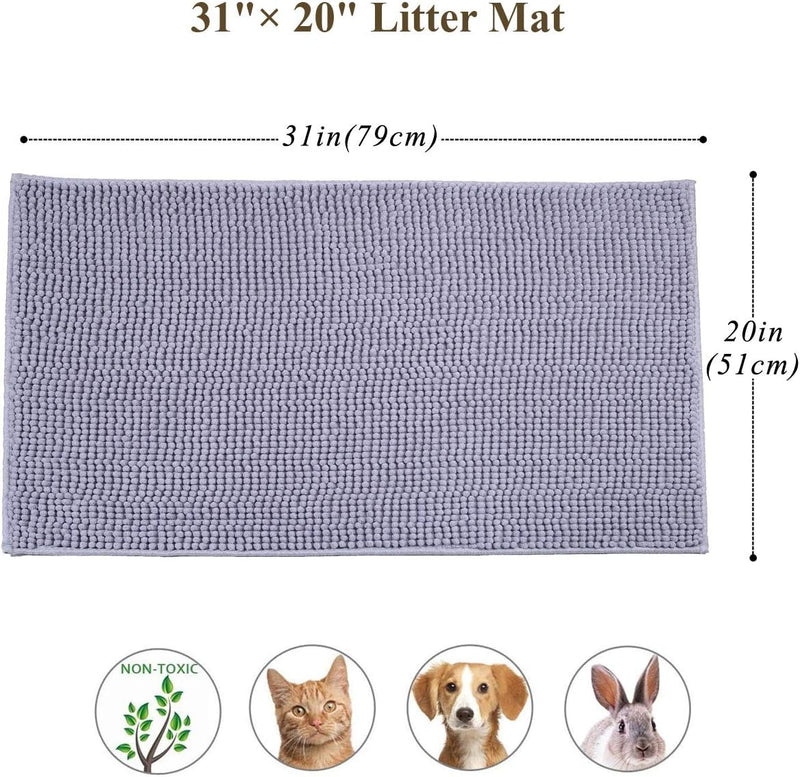 VIVAGLORY Soft Katzenklo-Matte, Extragrosse Streufangmatte für die Indoor Katze, Maschinenwaschbar C