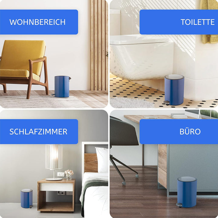 Bamodi Kosmetikeimer Edelstahl 3l - Badezimmer Mülleimer mit Softclose-System Zum Verlieben - Badeim