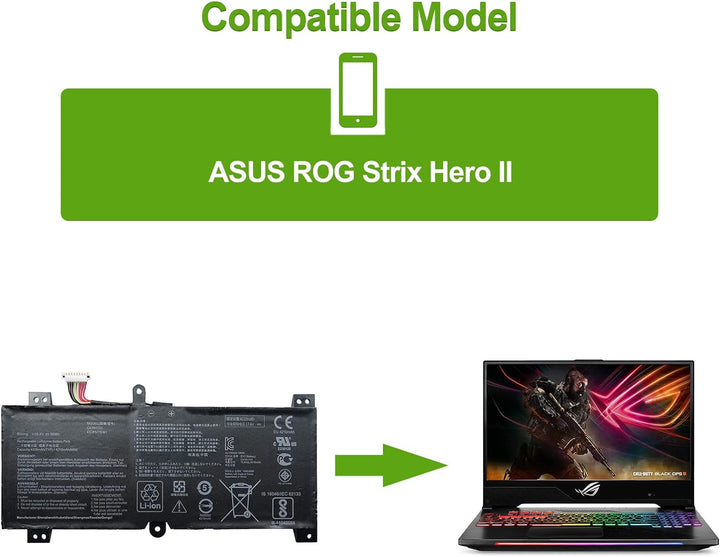 SwarKing Ersatz Akku Kompatibel mit C41N1731 ASUS ROG Strix Hero II GL504GM ROG Strix Scar II GL504G