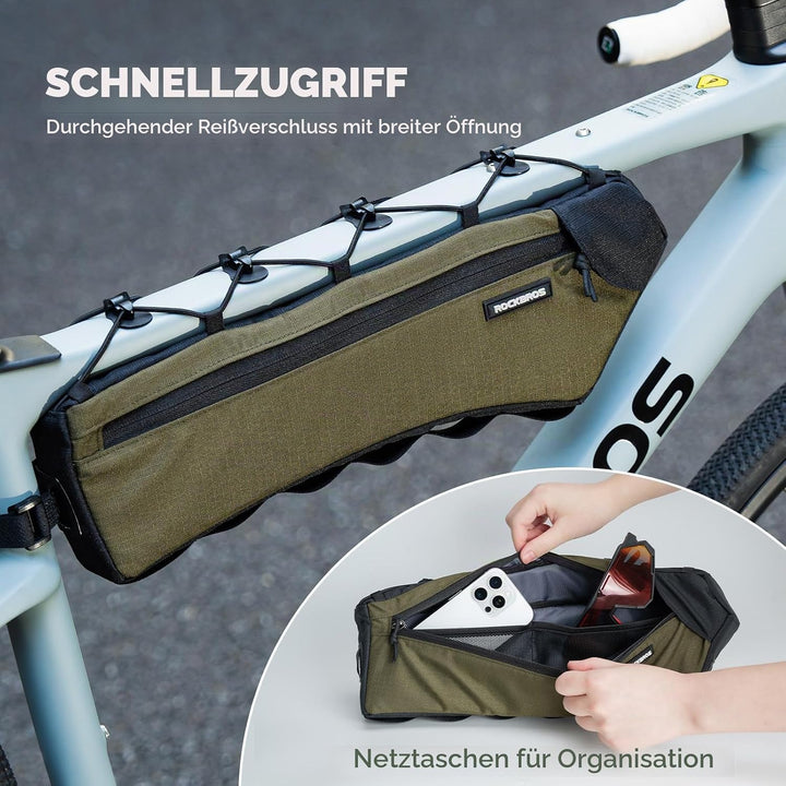 ROCKBROS Fahrrad Rahmentasche Stabil Schlank Fahrradtasche, Dreiecktasche mit Schnellmontage &amp; Seitl