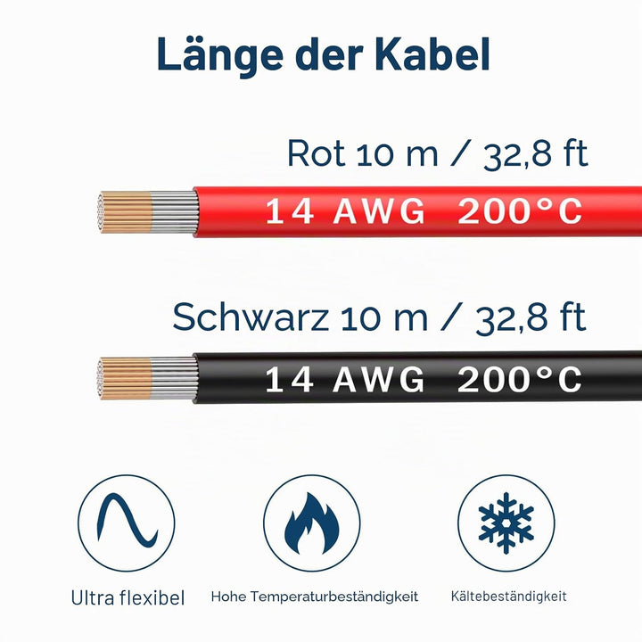 MMOBIEL 14 AWG Silikon Elektronik Kabel - 14 Gauge (2,08mm²) Verzinnte Kupferkabel - 2 Separate Kabe