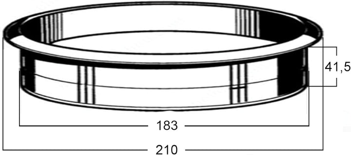 SOTECH Waschtisch Durchwurfring Edelstahl fein gebürstet Ø 210 mm Höhe 41,5 mm zum Einbau in Waschti