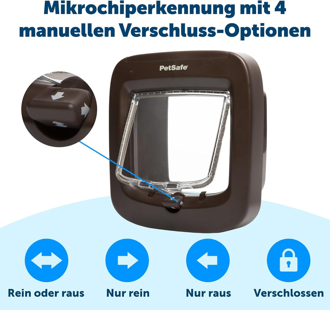PetSafe Mikrochip-aktivierte Katzenklappe, exklusiver Einstieg, einfache Installation, manuelle 4-We
