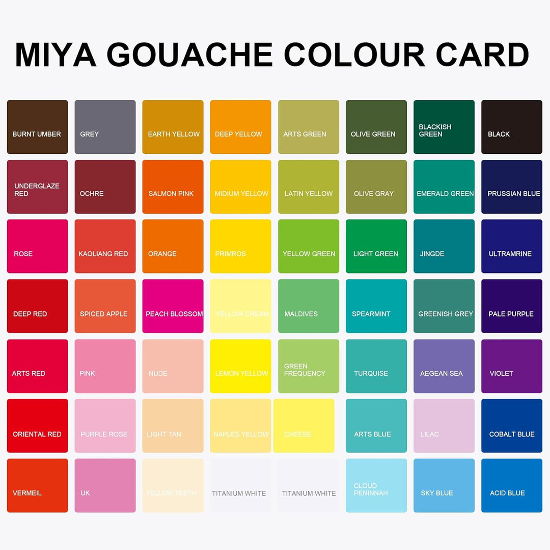 HIMI Gouache-Farben-Set, 56 Farben x 30 ml mit tragbarer Tragetasche, einzigartiges Jelly Cup-Design
