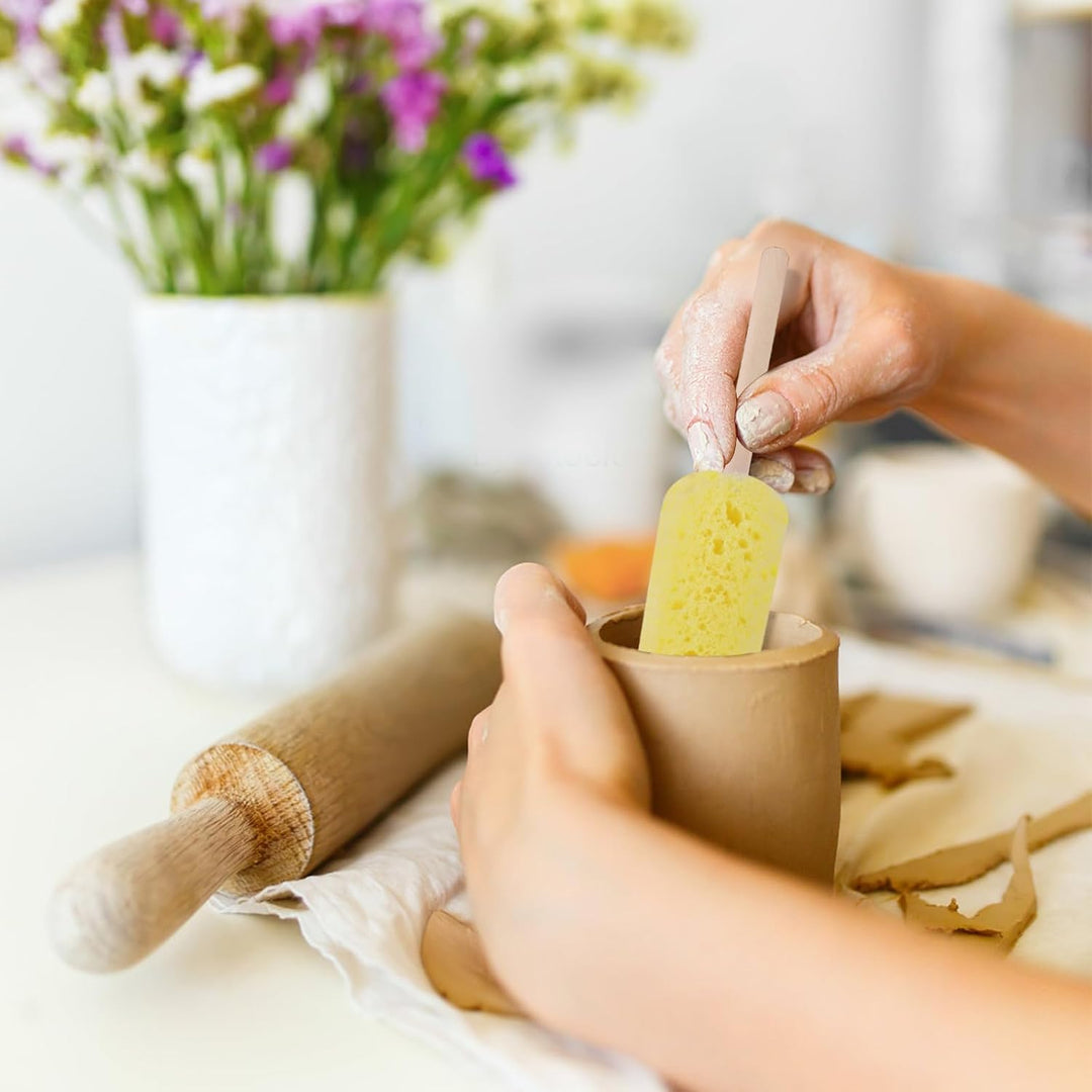 Töpferschwämme für Ton, Keramikschwamm auf einem Stab, wiederverwendbar, zum Formen, Trimmen, Töpfer