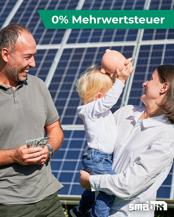 SMABIX® Solarpanel Halterung, [EXTREM ROBUST & LANGLEBIG] Halterung Balkonkraftwerk, 118 cm, 0-90 Gr