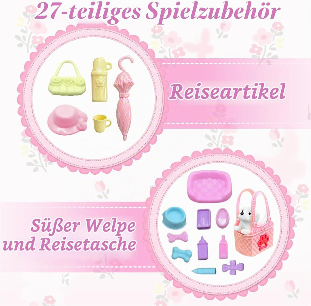 28 Stück PuppenKleidung Camping Sets Kompatibel mit Barbie, 11.5 Inch Puppe Zubehör 1 Puppenzelt 1 P