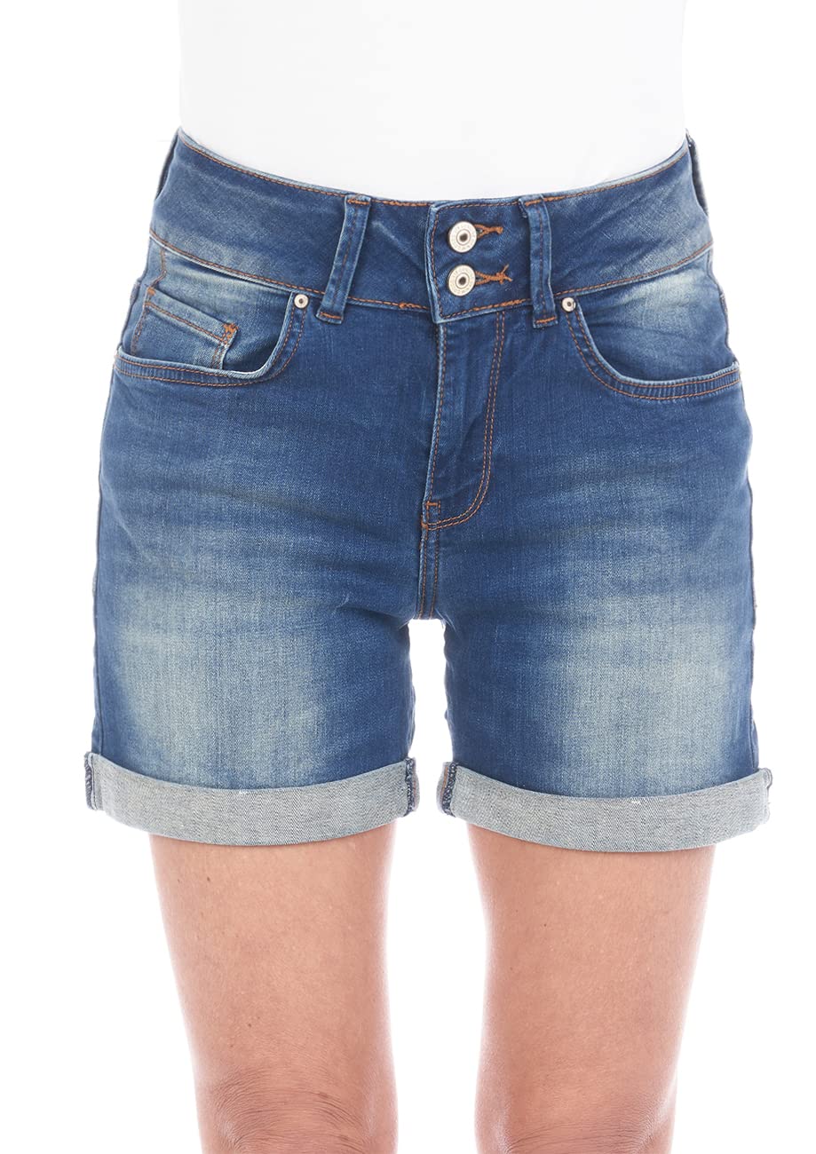 LTB Damen Shorts Becky X Kurze Jeans Hose Jeansshorts Hotpants Basic Denim Stretch Baumwolle Blau Sc