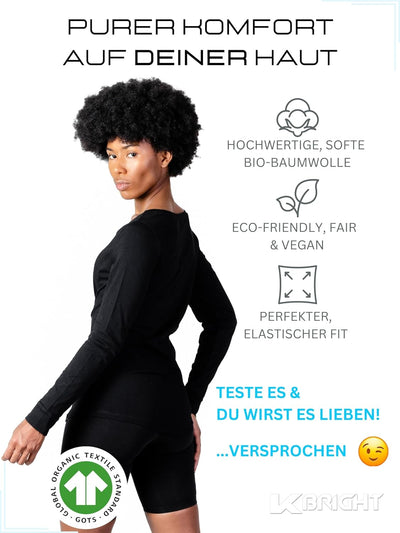 K-BRIGHT Langarmshirt Damen Langarm Nachhaltig Bio Baumwolle Damen Oberteil Sommer Sportshirt Funkti