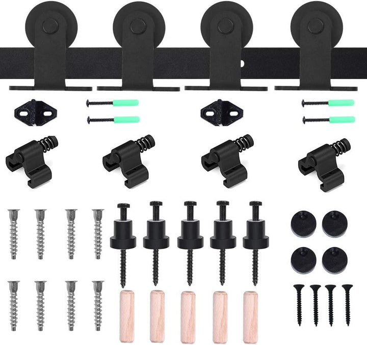 Schiebetürbeschlag Doppeltür 305cm Schiebetüren Schiebetürsystem Komplettset Laufschiene Rollen Set