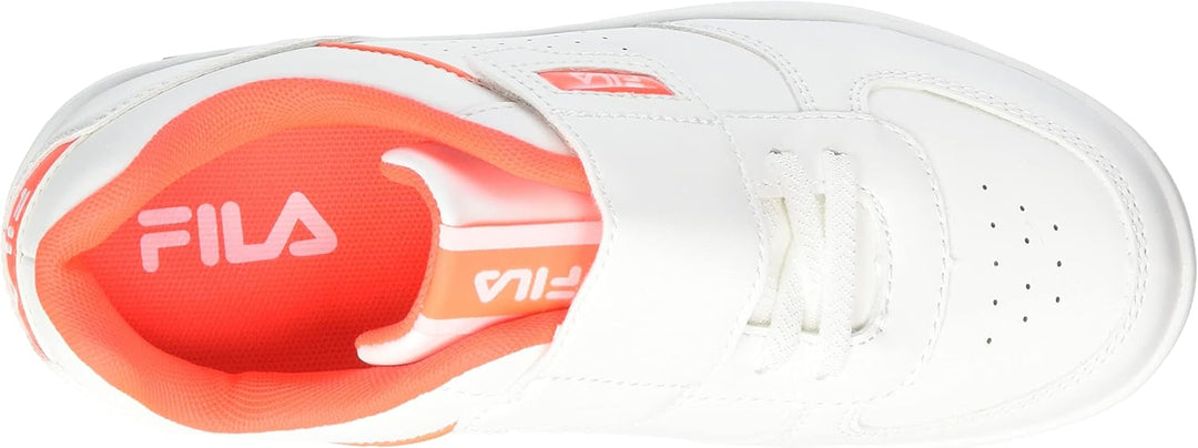 FILA Unisex Kinder C. Court Velcro Kids Sneaker 34 EU White Fiery Coral, 34 EU White Fiery Coral