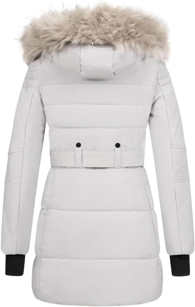 Elara Damen Steppjacke Winterjacke Kunstfellkragen Chunkyrayan M Grau, M Grau
