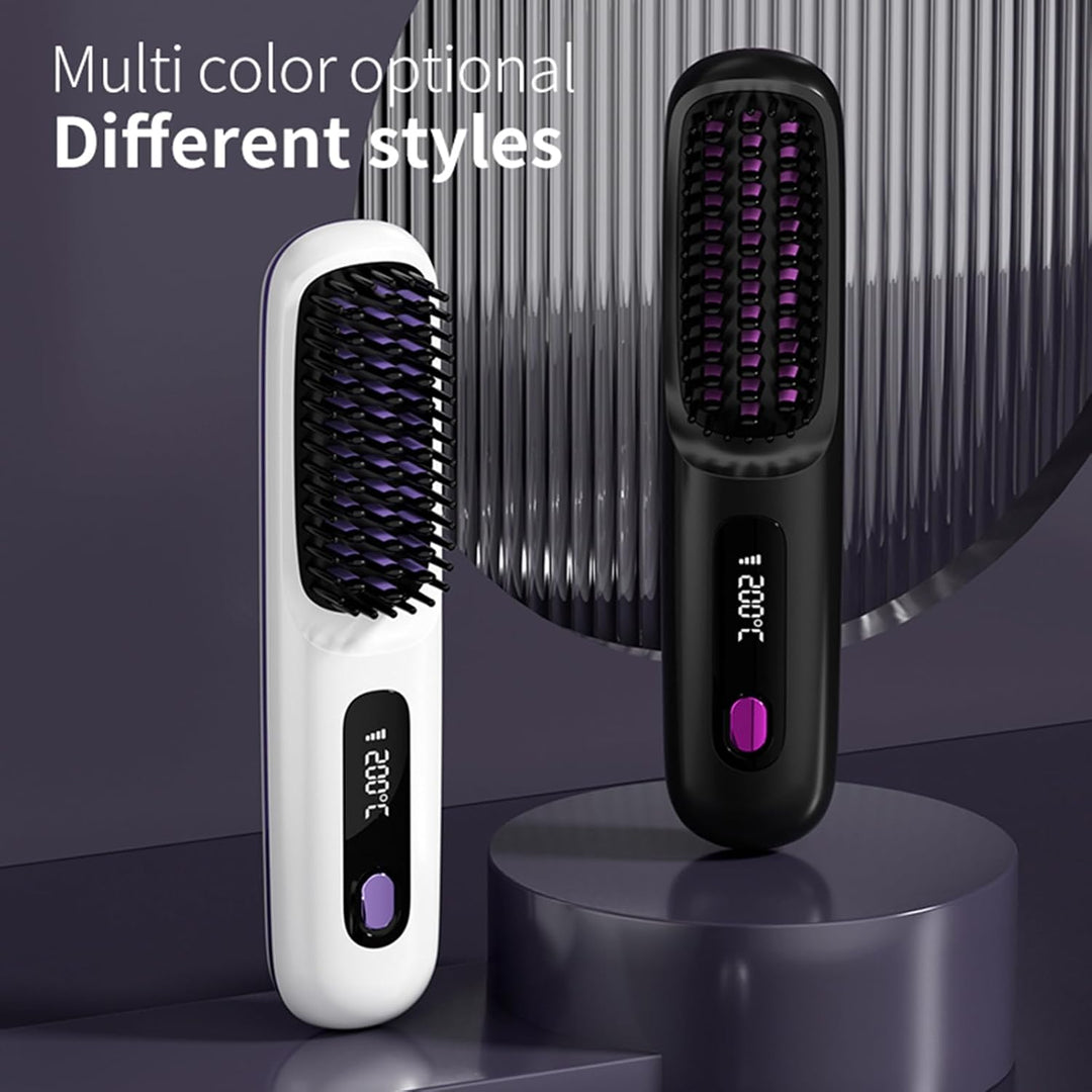 Go Brush Pro,Numoya Tragbare Glättungsbürste für Haarstyling,GoBrush Pro Hair Numoya,Wiederaufladbar
