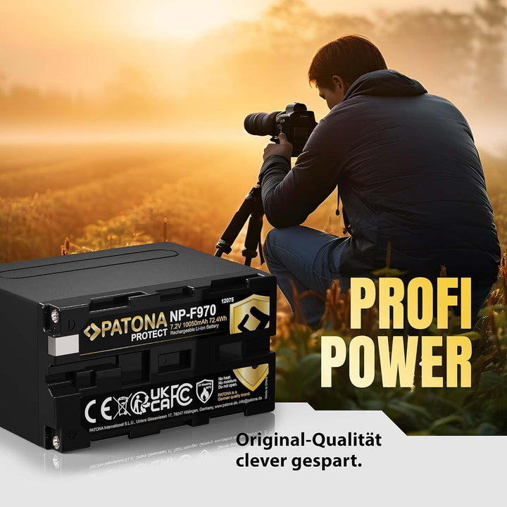 PATONA 2X Protect V1 Akku NP-F970 Kompatibel mit Sony NP-F960 NP-F950 NP-F930