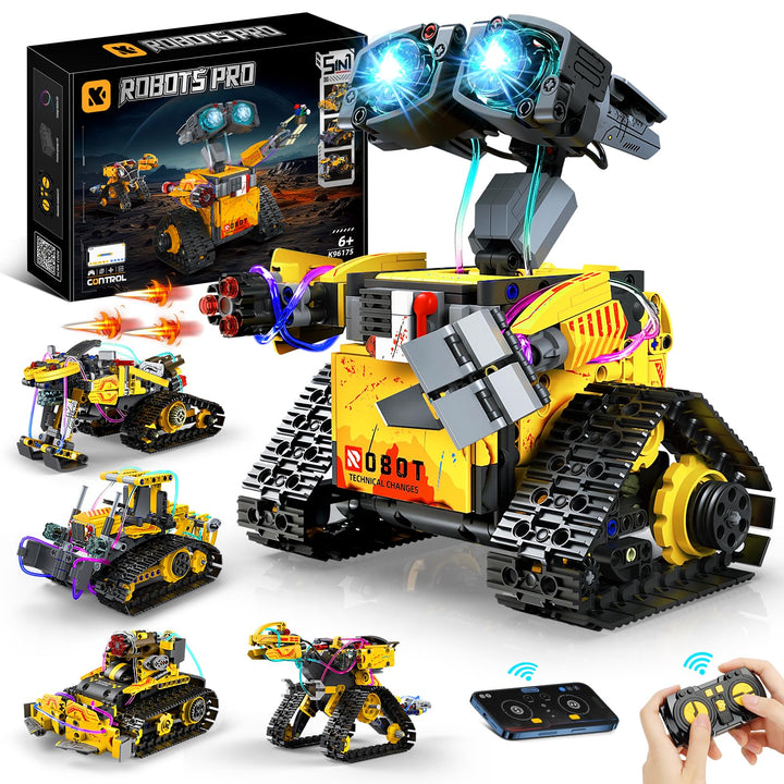 Technik Roboter Bauspielzeug, 5-in-1 Roboticset Programmierbarer mit App & Fernsteuerung, RC Roboter
