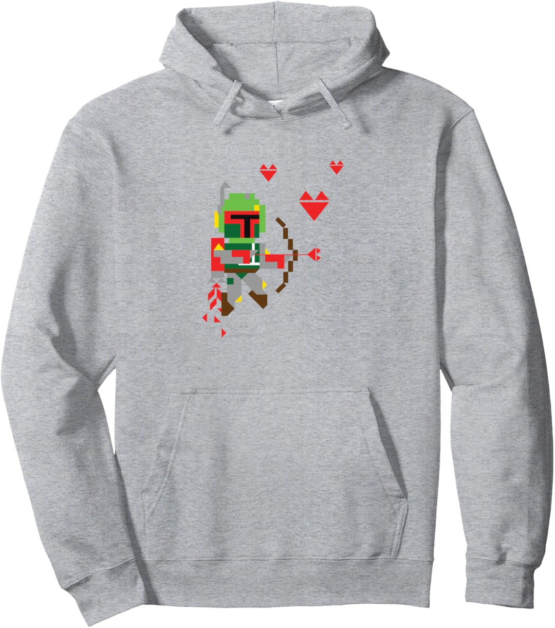 Star Wars Boba Fett 8-Bit Cupid Hearts Valentine Pullover Hoodie