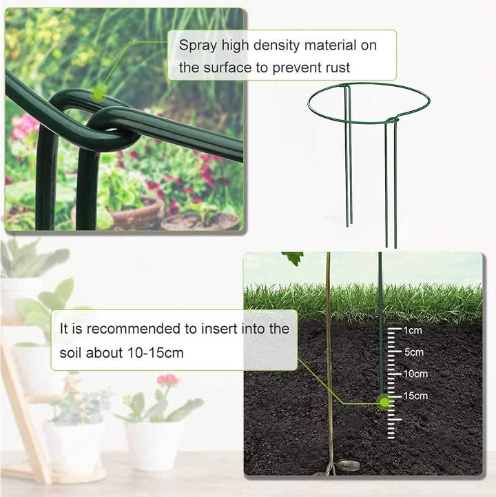 KAZITOO 6 Stück grosse 60cm hohe Bogen Pflanze Stützpfähle, 4mm starker Metallgarten unterstützt grü