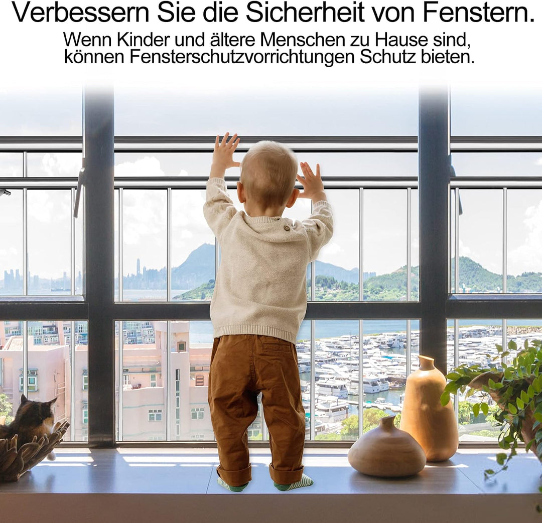Aufun Französischer Balkon Edelstahl Geländer 128 x 90 cm Terrassengeländer mit 9 Füllstäben, Balkon