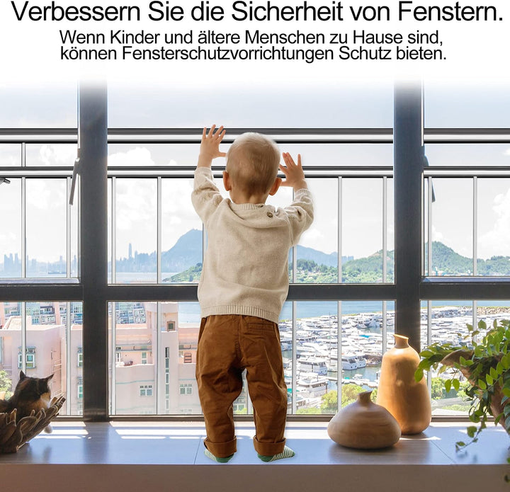 Aufun Französischer Balkon Edelstahl Geländer 128 x 90 cm Terrassengeländer mit 9 Füllstäben, Balkon