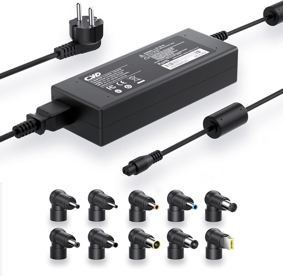 CYD 90W【10 in 1 Ladegerät】 Universal Notebook Netzteil Ladekabel AC Adapter 18.5V 19V 19.5V 20V für