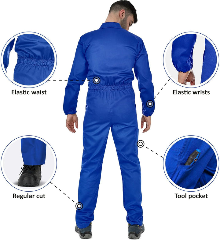 BWOLF ANAX Arbeitsoverall Herren Overall Herren Arbeitskleidung 100% Baumwolle Arbeitsoveralls mit 5