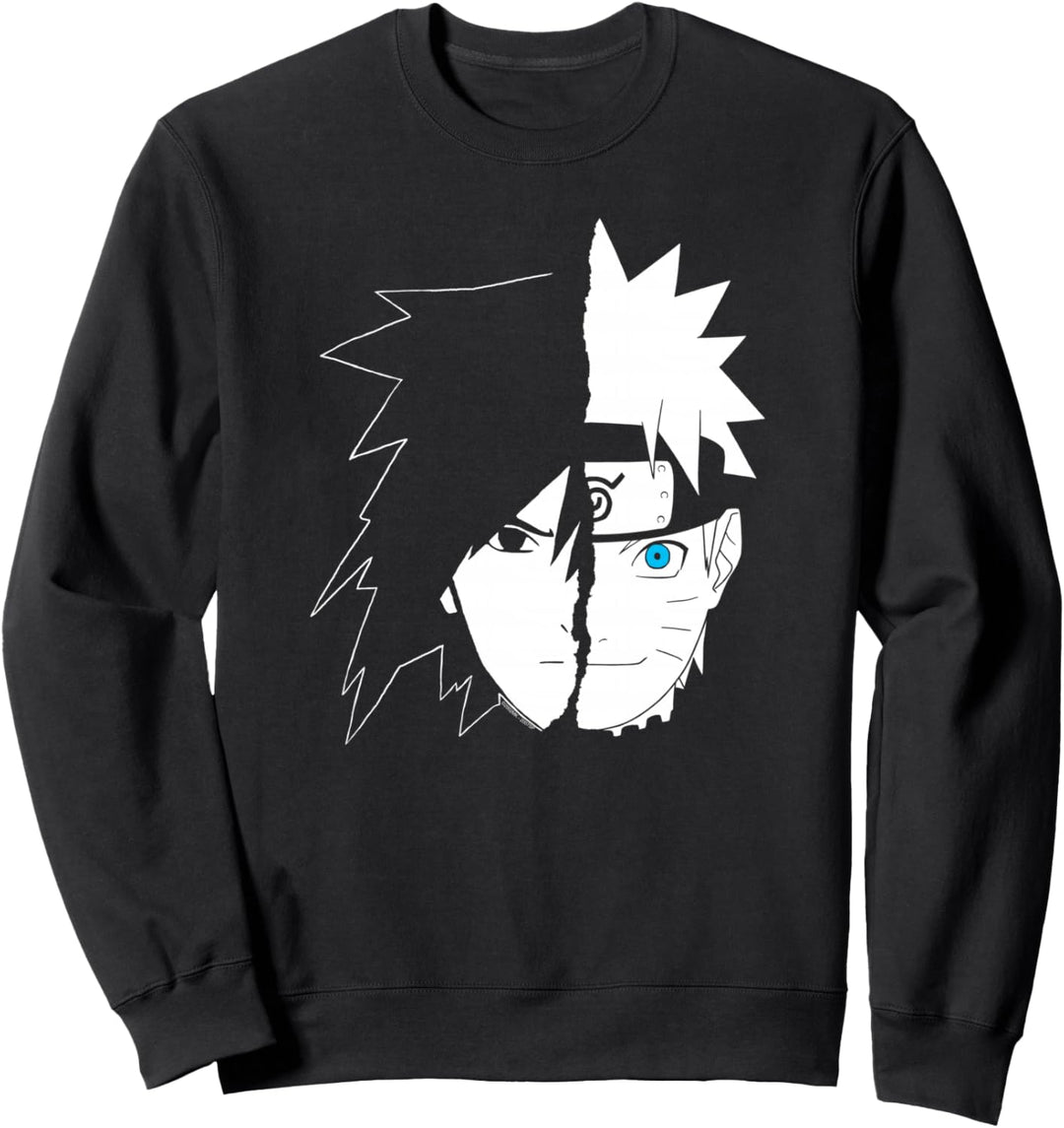 Naruto Shippuden Naruto Sasuke Split Face Sweatshirt