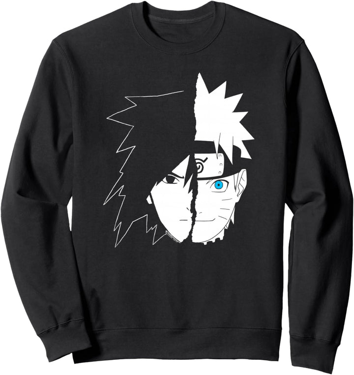 Naruto Shippuden Naruto Sasuke Split Face Sweatshirt