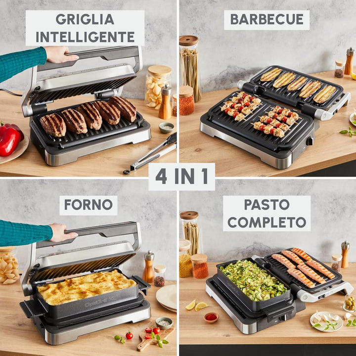 Moulinex Optigrill 4in1 XL, Elektrogrill, Grill und Ofen in einem Gerät, volle Mahlzeit, Kapazität 6