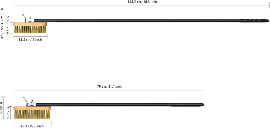 G.a HOMEFAVOR Pizzaofen Bürste Mit Stahlschaber, Abnehmbarem Langem Aluminium-Griff, Pizzaofenschabe