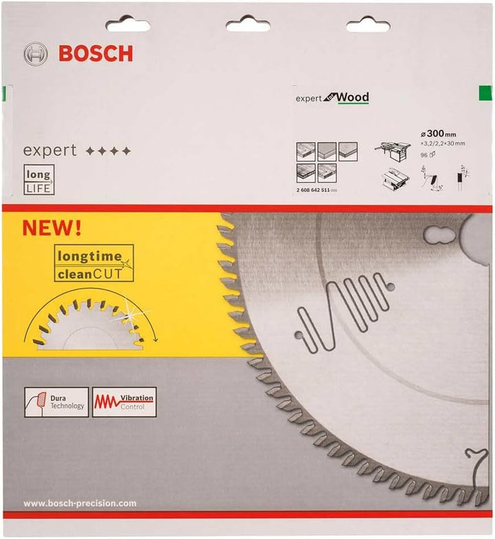 Bosch Professional Kreissägeblatt Expert für Wood, 300 x 30 x 3,2 mm, 96, 2608642511 Size Farbe, Siz