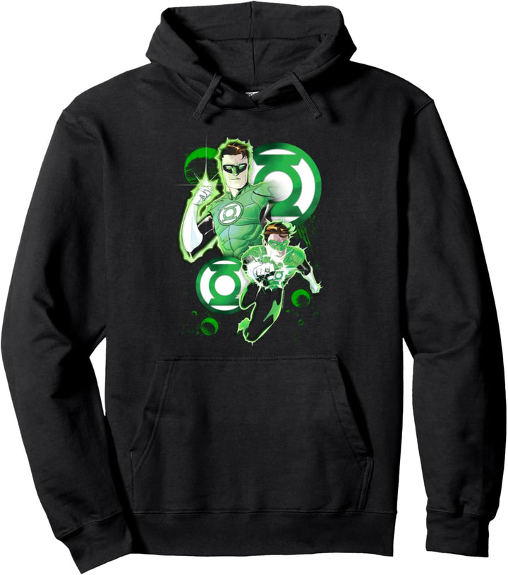 Green Lantern In Action Pullover Hoodie