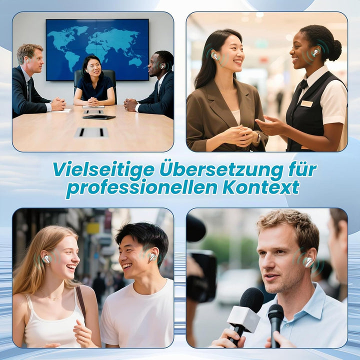 Echtzeit Übersetzer Kopfhörer - KI Übersetzer Kopfhörer mit 150 Sprachen, langer Akkulaufzeit, Bluet