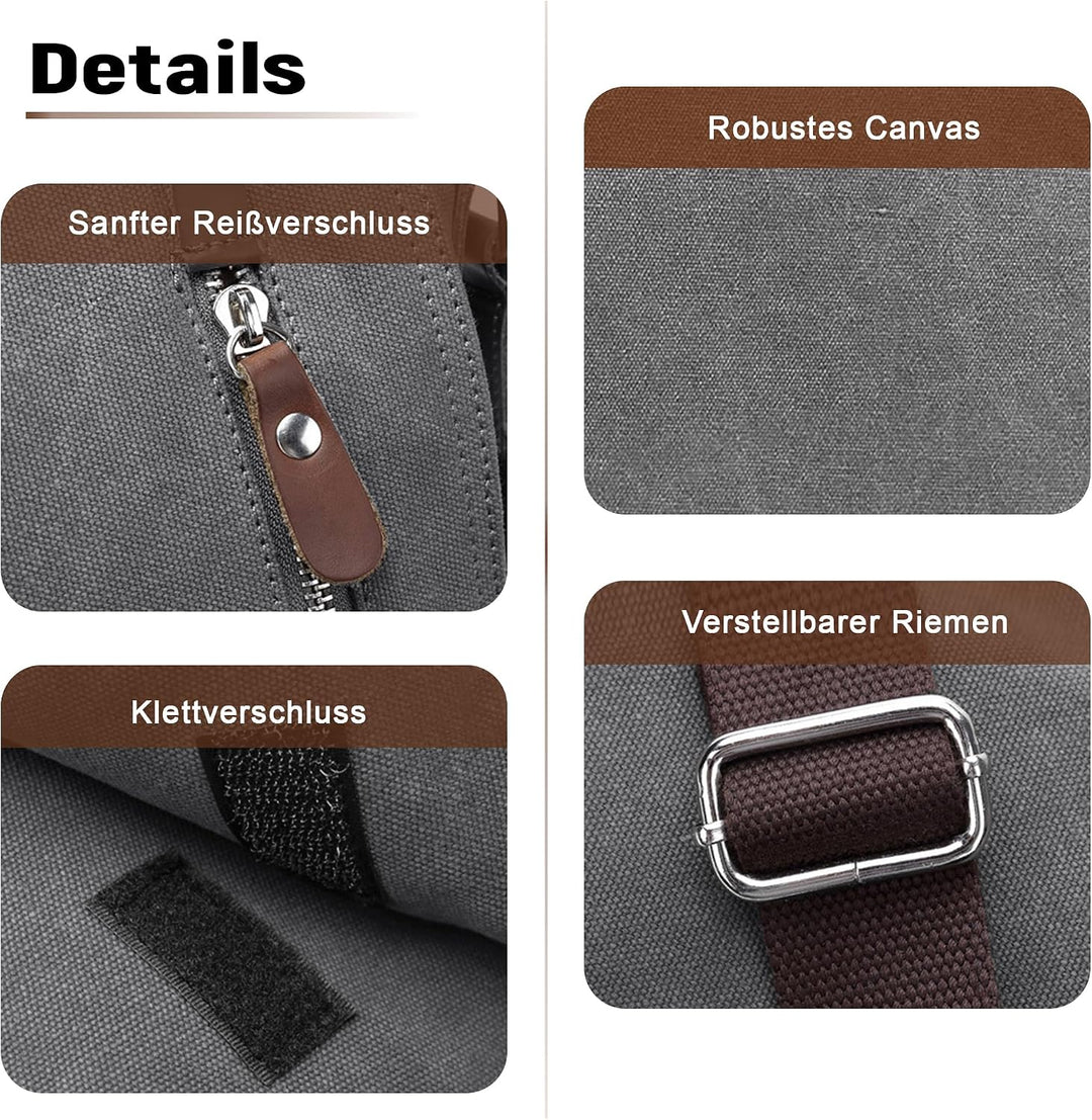 VARLIVOO Umhängetasche für Herren Schultertaschen 14" Zoll Laptoptaschen Messenger Bags Kuriertasche