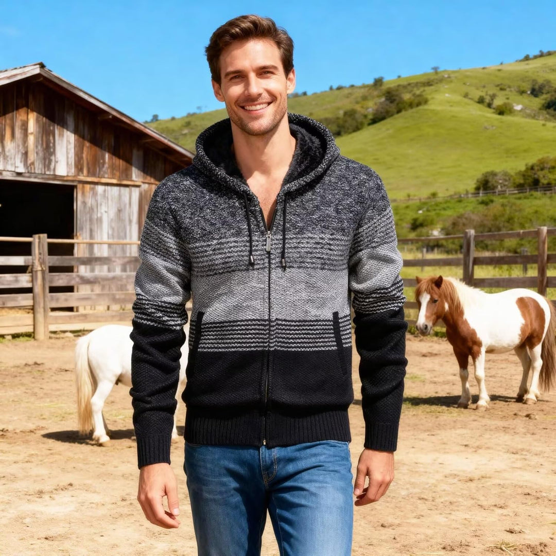 Shuanghao Herren Hoodie mit Kapuze Pullover Pulli Strick-Sweatshirt-Strickjacke-Cardigan, Freizeit-W
