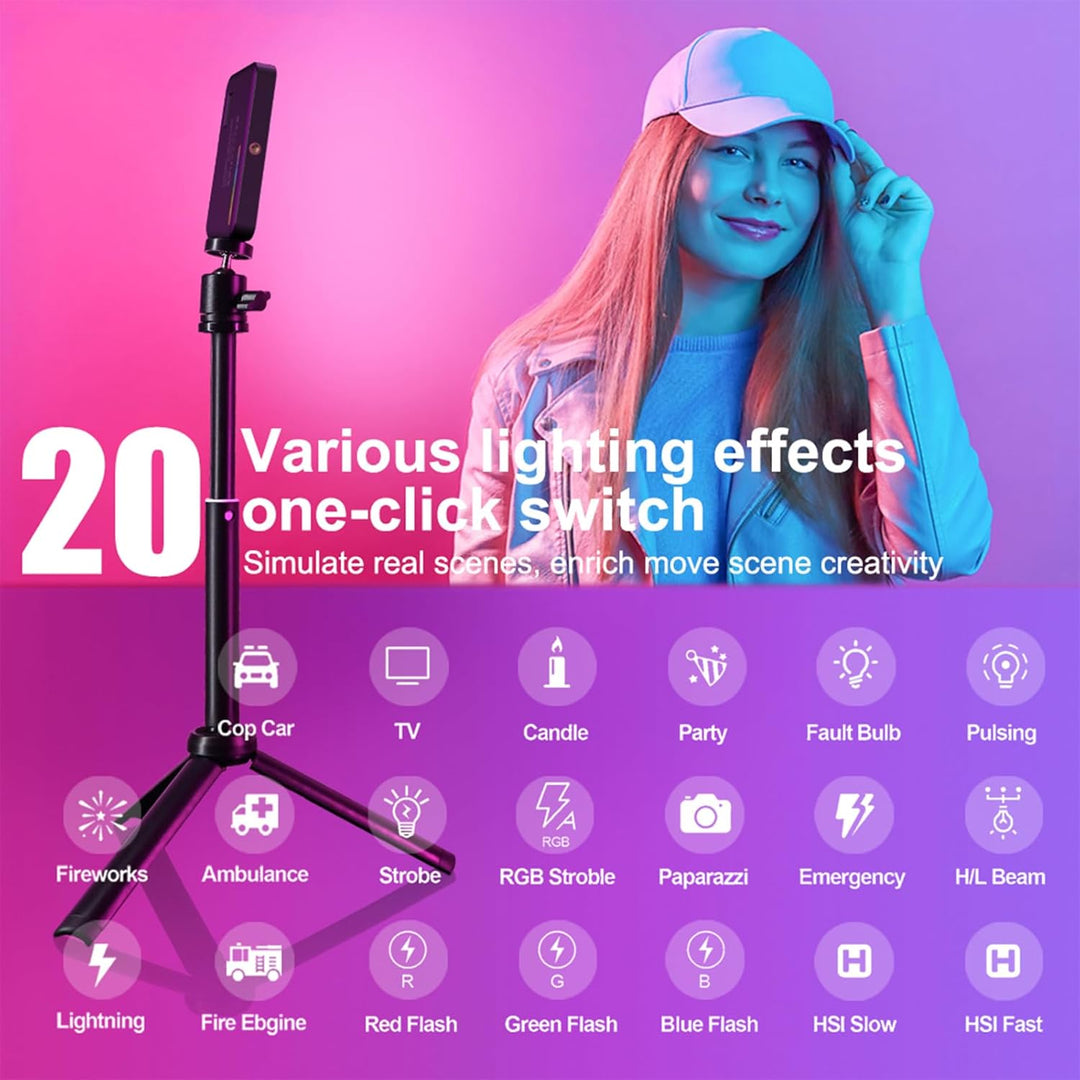 RGB LED Videoleuchte 8W LUXCEO,140 Lampenperlen LED Kamera Licht,USB Wiederaufladbares LED Panel für