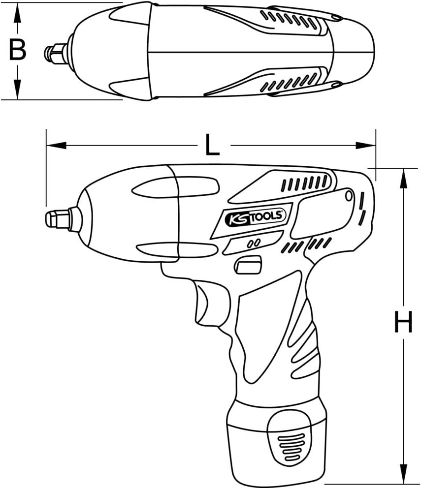 KS Tools 515.3526 1/2''Akku-Schlag-Schrauber Drehmomentvorwahl,1.800 U/min,mit 2 Akku+1 Ladegerät mi