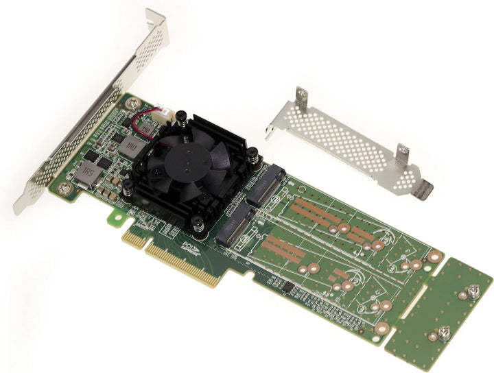 KALEA-INFORMATIQUE M2 PCIe 3.0 x8 Controller-Karte für 4 M.2 NVMe M Key SSDs. Chipsatz PLX PEX 8747.